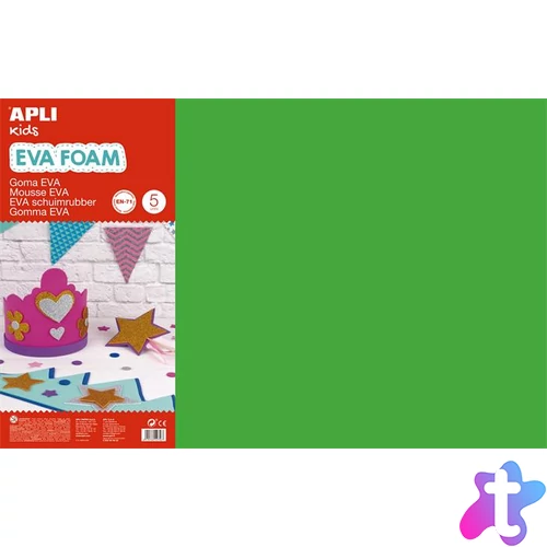Moosgumi, 400x600 mm, APLI Kids "Eva Sheets", zöld