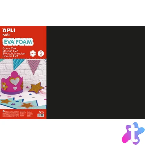 Moosgumi, 400x600 mm, APLI Kids "Eva Sheets", fekete