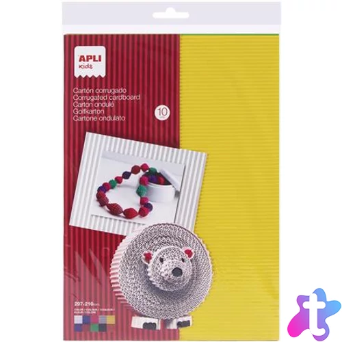 Hullámkarton, 297x210 mm, 10 ív, APLI Kids, vegyes színek