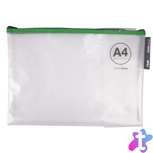 Rendszerező tasak, cipzáras, A4, APLI, vegyes színek