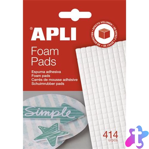 Ragasztó négyzetek, 414 db/csomag, kétoldalas, APLI