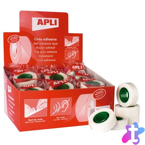 Ragasztószalag, írható, 19 mm x 33 m, APLI "Invisible", átlátszó