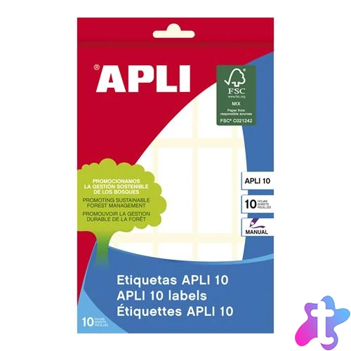 Etikett, 20x50 mm, kézzel írható, kerekített sarkú, APLI, 150 etikett/csomag