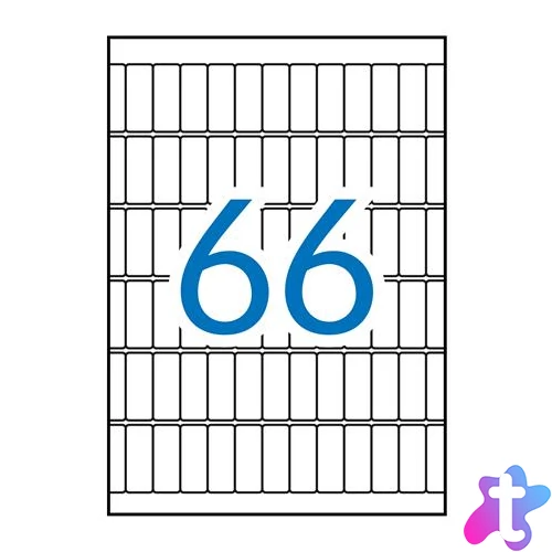 Etikett, 12x30 mm, kerekített sarkú, A5 hordozón, APLI, 990 etikett/csomag