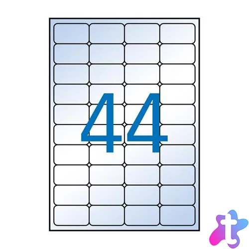 Etikett, 48,5x25,4 mm, poliészter, kerekített sarkú, APLI, átlátszó, 440 etikett/csomag