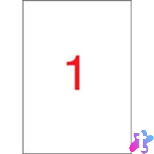 Etikett, 210x297 mm, poliészter, matt fehér időjárásálló, APLI, 100 etikett/csomag