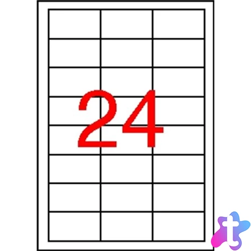 Etikett, 64,6x33,8 mm, poliészter, időjárásálló, fehér, APLI, 2400 etikett/csomag