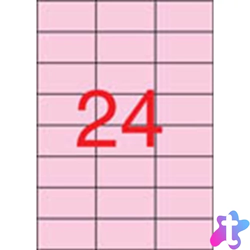 Etikett, 70x37 mm, színes, APLI, pasztell rózsaszín, 480 etikett/csomag