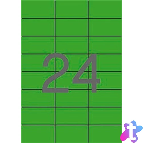 Etikett, 70x37 mm, színes, APLI, zöld, 2400 etikett/csomag