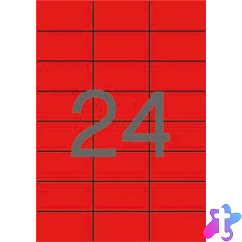 Etikett, 70x37 mm, színes, APLI, piros, 480 etikett/csomag