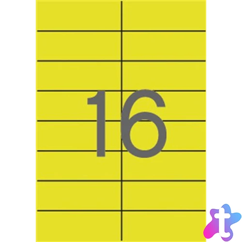 Etikett, 105x37 mm, színes, APLI, sárga, 320 etikett/csomag