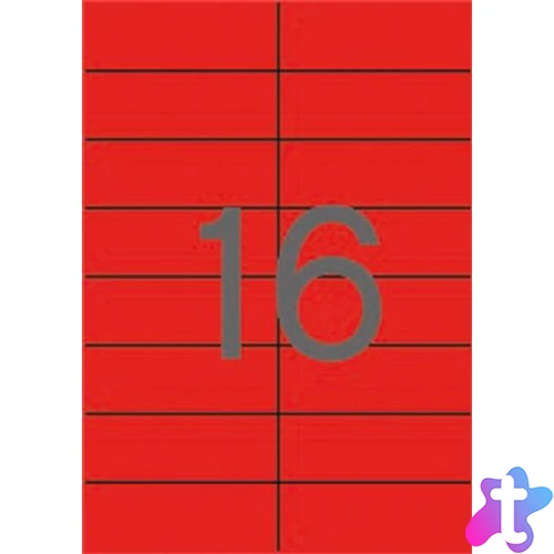 Etikett, 105x37 mm, színes, APLI, piros, 320 etikett/csomag