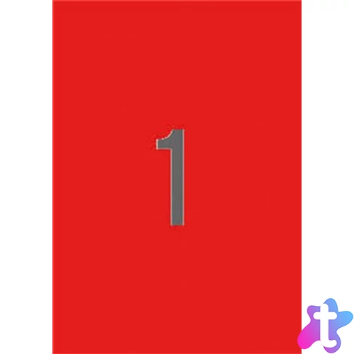 Etikett, 210x297 mm, színes, APLI, piros, 20 etikett/csomag