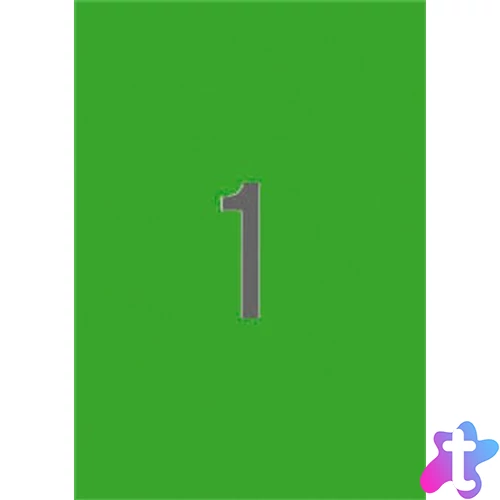 Etikett, 210x297 mm, színes, APLI, zöld, 20 etikett/csomag