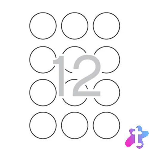 Etikett, 60 mm kör, színes, APLI, neon sárga, 240 etikett/csomag