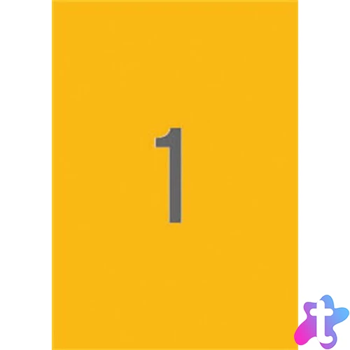 Etikett, 210x297 mm, színes, APLI, neon narancs, 20 etikett/csomag