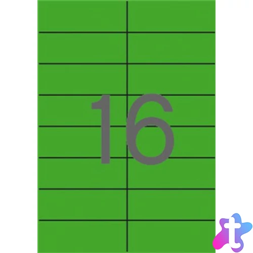 Etikett, 105x37 mm, színes, APLI, zöld 1600 etikett/csomag