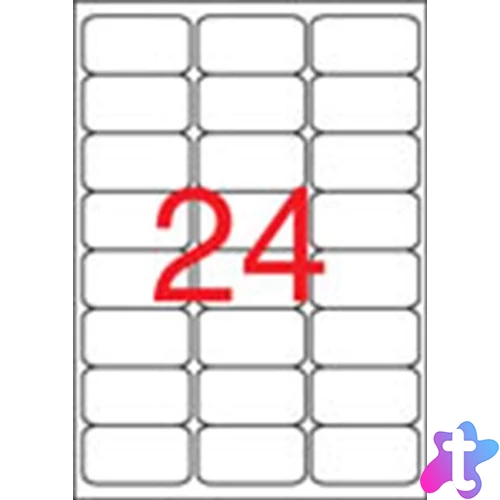 Etikett, univerzális, 64x33,9 mm, kerekített sarkú, APLI, 2400 etikett/csomag