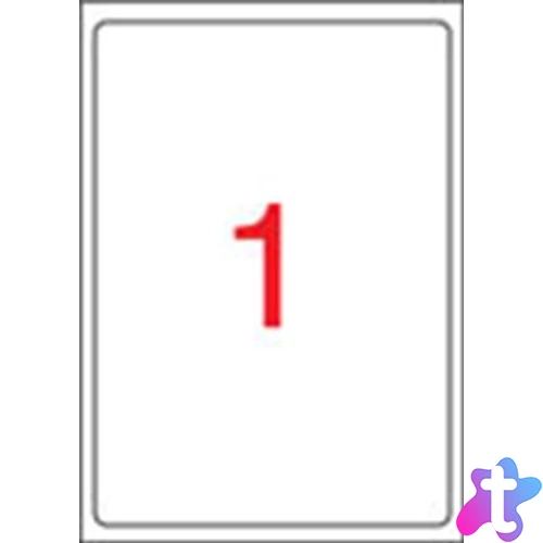 Etikett, univerzális, 199,6x289,1 mm, kerekített sarkú, APLI, 100 etikett/csomag