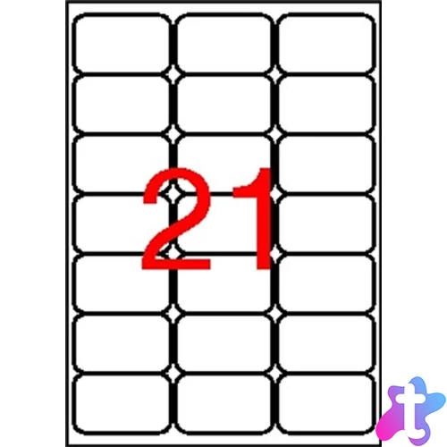 Etikett, univerzális, 63,5x38,1 mm, kerekített sarkú, APLI, 2100 etikett/csomag