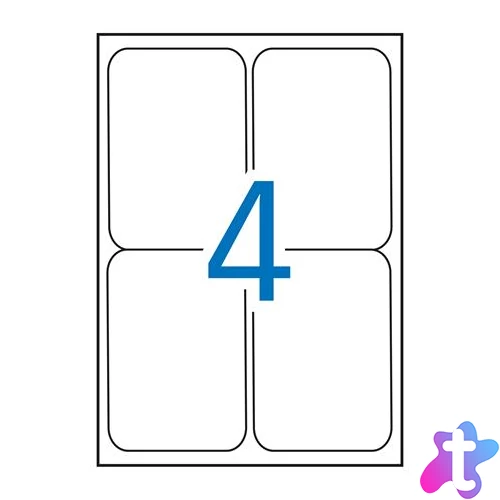 Etikett, univerzális, 99,1x139 mm, kerekített sarkú, APLI, 400 etikett/csomag