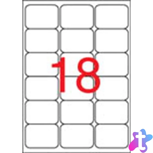 Etikett, univerzális, 63,5x46,6 mm, kerekített sarkú, APLI, 1800 etikett/csomag