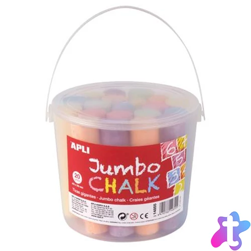 Aszfaltkréta, kerek, jumbo, 20 darabos, APLI, vegyes színek