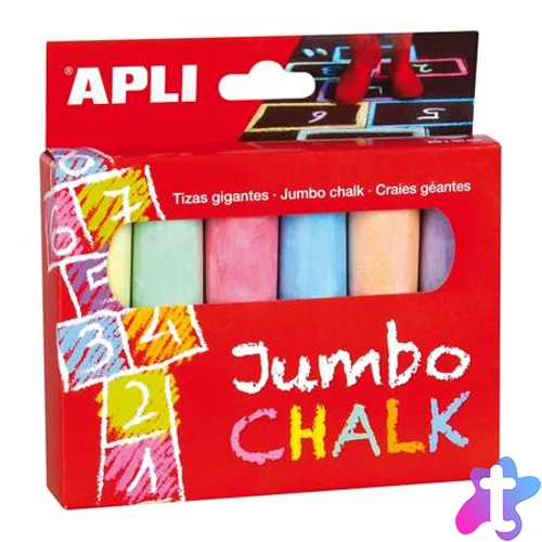 Aszfaltkréta, kerek, jumbo, APLI, 6 különböző szín