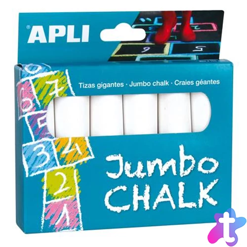 Aszfaltkréta, kerek, jumbo, APLI, fehér