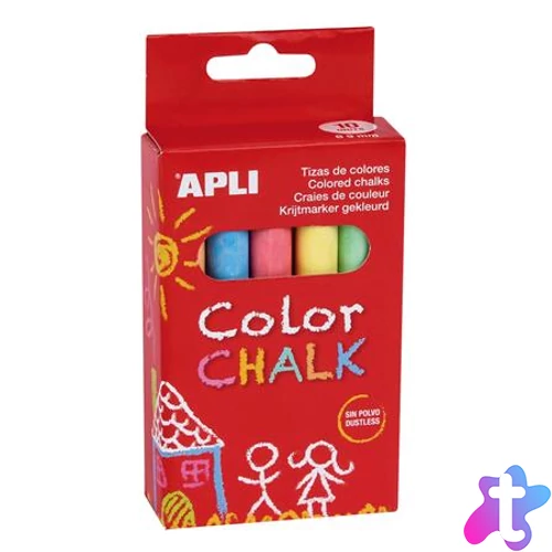 Táblakréta, kerek, 10 darabos, APLI, vegyes színek