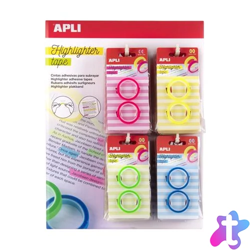 Szövegkiemelő szalag display, 32 db, APLI, különböző színekben