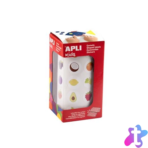 Fejlesztő matricák, 20mm, gyümölcs, APLI Kids "Stickers", vegyes minták, 900 etikett/tekercs