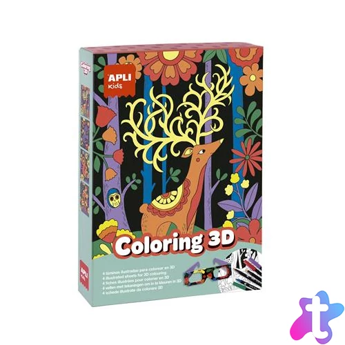 3D hatású színező szett, APLI Kids "Coloring 3D", 11 részes