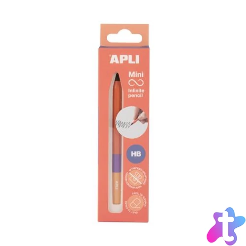 Töltőceruza, mini, HB, hatszögletű, tricolor, APLI "Infinite", narancs