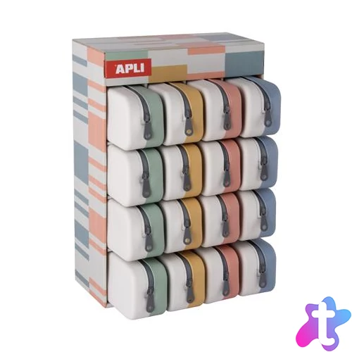 Tolltartó, display, cipzáras, szilikon, kétszínű, APLI "Up North", vegyes színek