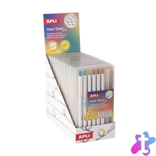 Színes töltőceruza készlet, display, többszínű írásvonal, APLI "Color Click Mix"