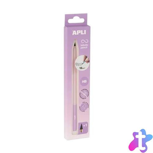 Töltőceruza, HB, hatszögletű, csereheggyel, APLI "Infinite", lila