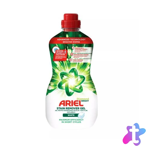 Folteltávolító gél, 950 ml, ARIEL "Diamond Bright", fehér ruhákhoz