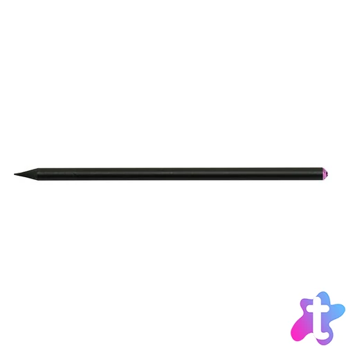 Ceruza, fekete, rózsaszín SWAROVSKI® kristállyal, exkluzív, 17cm, ART CRYSTELLA®