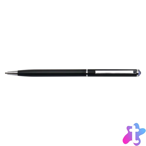 Golyóstoll, fekete "SLIM", tanzanite lila SWAROVSKI® kristállyal, 13 cm, ART CRYSTELLA®