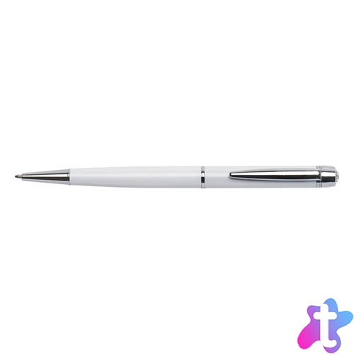 Golyóstoll, fehér "Lille Pen", fehér SWAROVSKI® kristállyal, 14cm, ART CRYSTELLA®