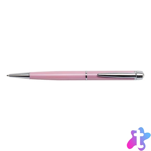 Golyóstoll, rózsaszín "Lille Pen", fehér SWAROVSKI® kristállyal, 14cm, ART CRYSTELLA®