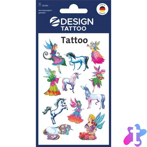 Matrica, tetoválás, 1 ív, 76x120 mm, AVERY ZWECKFORM, "Z-Design No.56390",  tündérek