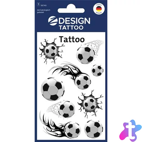 Matrica, tetoválás, 1 ív, 76x120 mm, AVERY ZWECKFORM, "Z-Design No.56740", focilabda