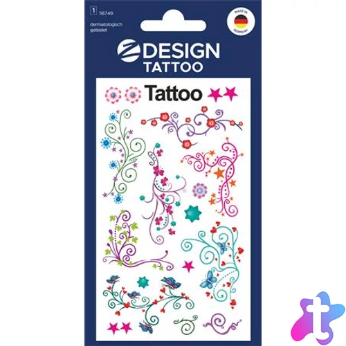 Matrica, tetoválás, 1 ív, 76x120 mm, AVERY ZWECKFORM, "Z-Design No.56749", ornamentika