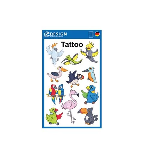 Matrica, tetoválás, 1 ív, 76x120 mm, AVERY ZWECKFORM, "Z-Design No.56762", madarak