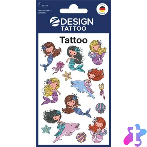 Matrica, tetoválás, 1 ív, 76x120 mm, AVERY ZWECKFORM, "Z-Design No.56763", sellő