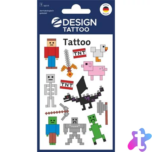 Matrica, tetoválás, 1 ív, 76x120 mm, AVERY ZWECKFORM, "Z-Design No.56771",  Pixel formák