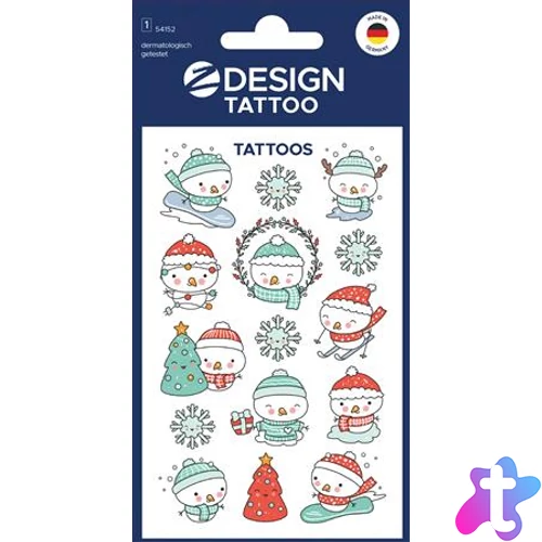 Matrica, tetoválás, 1 ív, 76x120 mm, AVERY ZWECKFORM, "Z-Design No.54152",  hóember