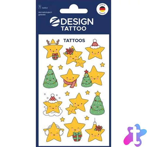 Matrica, tetoválás, 1 ív, 76x120 mm, AVERY ZWECKFORM, "Z-Design No.54153",  csillagok